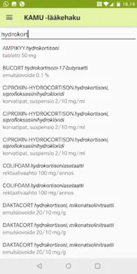 KAMU -lääkehaku android App screenshot 1